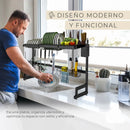 Escurridor de Platos Extensible 86 a 105 cm con Cubiertero – Organizador Sobre Bacha (ENVÍO GRATIS)
