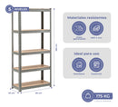 Estantería Metálica 5 Estantes Reforzada 90x40x180 cm – Alta Capacidad 175 kg por Nivel (ENVÍO GRATIS)