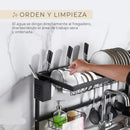 Escurridor de Platos Extensible 86 a 105 cm con Cubiertero – Organizador Sobre Bacha (ENVÍO GRATIS)