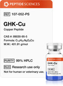 GHK-Cu 50mg (Liofilizada) com Água Bacteriostática - Peptide Sciences