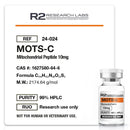 MOTS-c 10mg (Liofilizada) com Água Bacteriostática - R2 Research Labs
